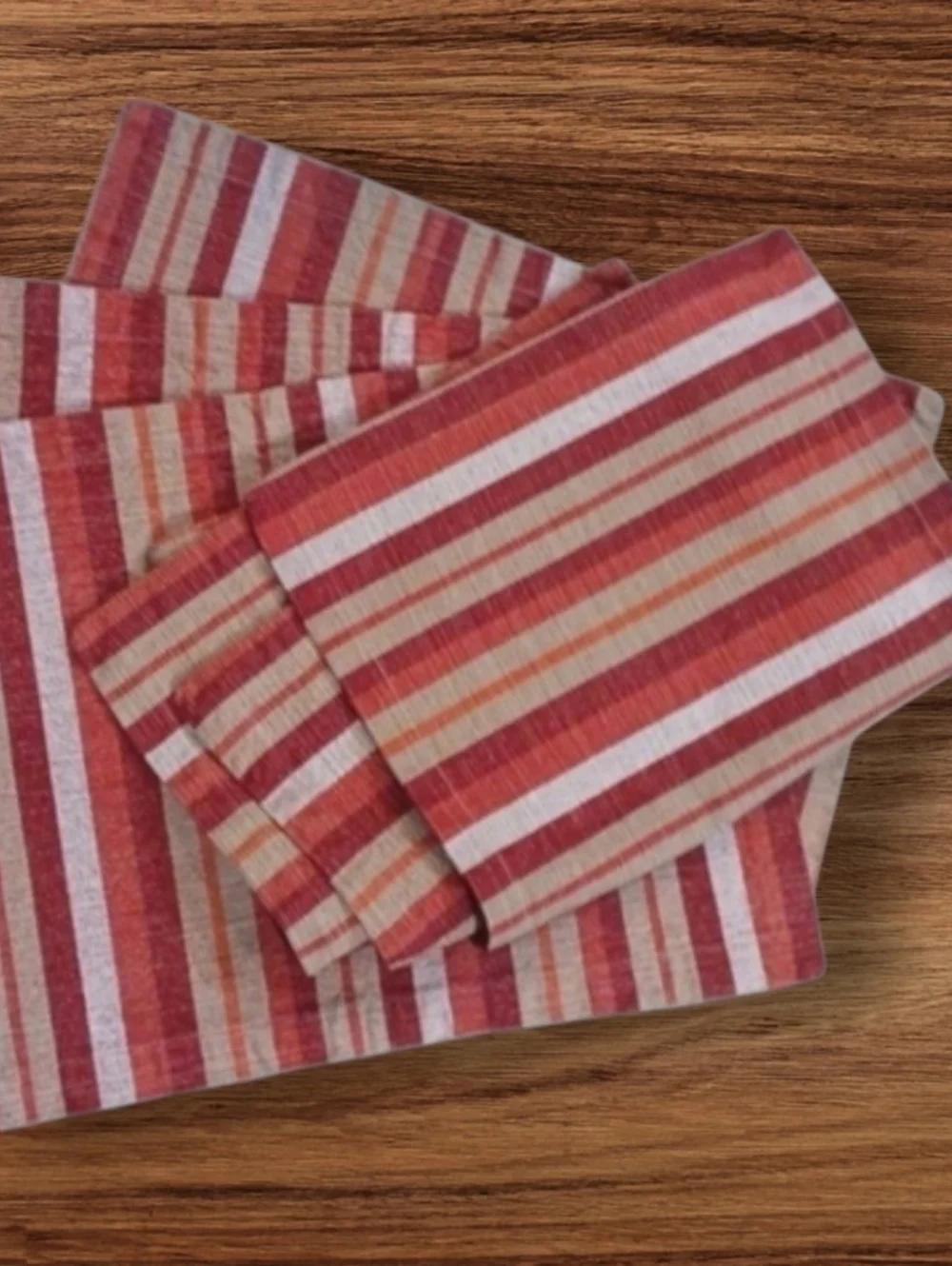 Set Of Six Striped Placemats